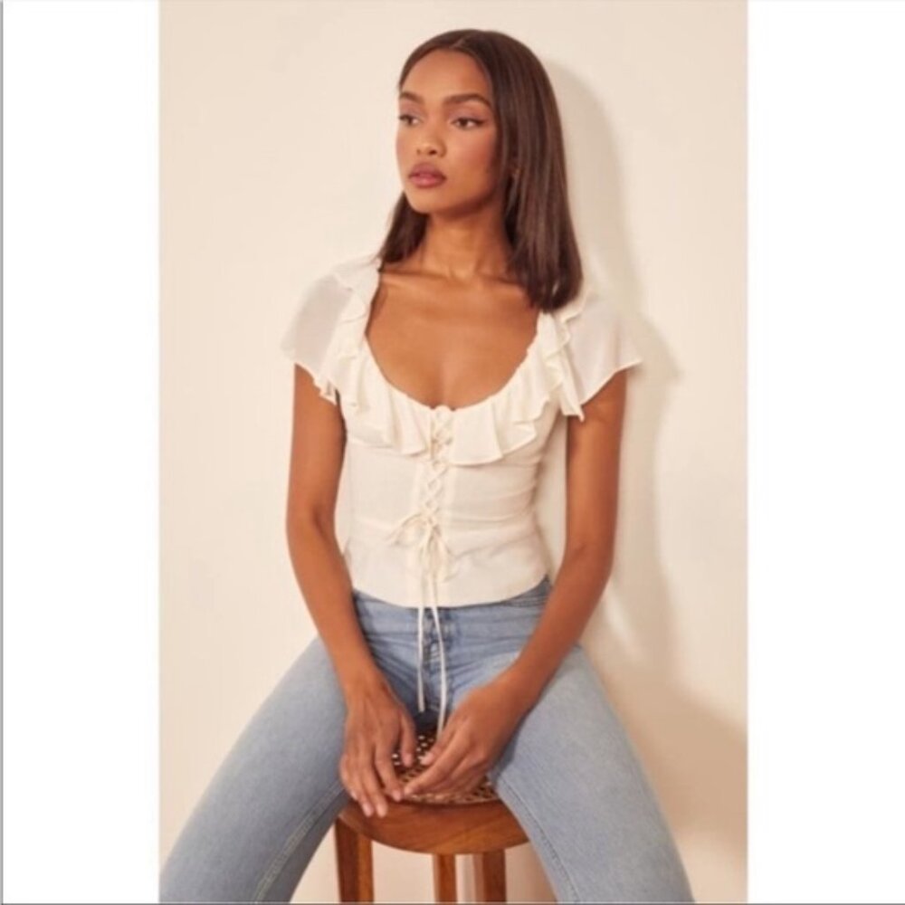 Reformation Fleur Top (Ivory)